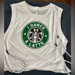White Sleeveless Top with Green Logo